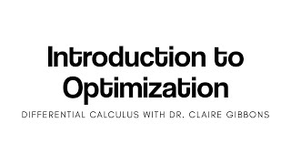 Introduction to Optimization [upl. by Elaine]