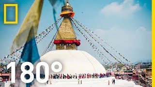 180° Kathmandu City of Temples  National Geographic [upl. by Aisetal156]