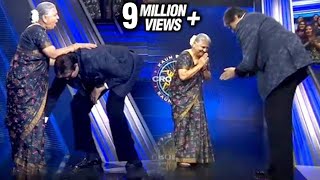 KBC 11 Finale  Amitabh Bachchan Touches Sudha Murthys Feet Hearing Her Story [upl. by Ylelhsa]