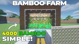 Minecraft Automatic Bamboo Farm 121 Simple Starter Farm [upl. by Htirehc]