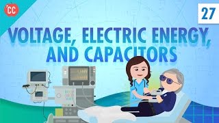 Voltage Electric Energy and Capacitors Crash Course Physics 27 [upl. by Hgielar28]