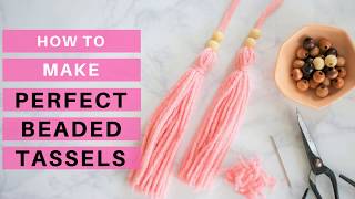 DIY Make a Perfect Beaded Yarn Tassel [upl. by Enidlarej]