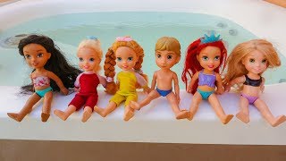 Elsa and Anna toddlers pool party and challenges [upl. by Yager681]