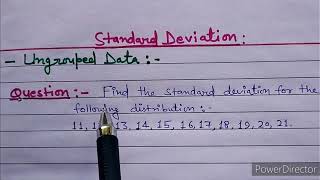 Standard Deviation for Ungrouped Data [upl. by Itsuj]