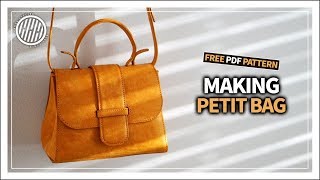 Leather Craft Making PETIT BAG  Free PDF pattern [upl. by Lehar]