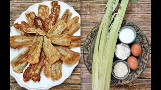 Cardi in pastella Fried cardoons in simple batter Sicilian recipe [upl. by Holman]