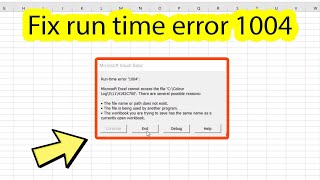 Run time error 1004 excel cannot open the file [upl. by Yecal129]