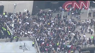 Protesters police in standoff in front of CNN Center [upl. by Hanako764]