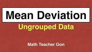 Mean Deviation of Ungrouped Data  Statistics [upl. by Anaujit531]