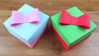 How To Make Paper Beautiful Gift Box  Origami Gift Box  Easy Origami Tutorial  DIY Crafts [upl. by Yrocal]