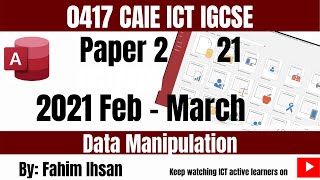 IGCSE ICT 0417P212021 FebMar Database [upl. by Mowbray]