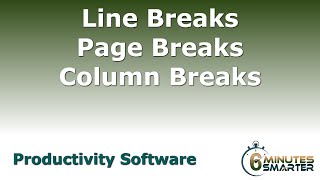 Line Breaks Page Breaks and Column Breaks [upl. by Sikko]