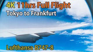 Full flight video Tokyo Haneda to Frankfurt LH717 B7478 Lufthansa 4K [upl. by Schoenfelder815]