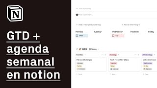 Notion  Cómo hacer una lista de tareas y planificación semanal [upl. by Aid]
