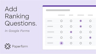 How to add Ranking Questions in Google Forms [upl. by Erline]