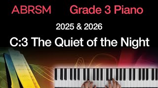 The Quiet of the Night  ABRSM Grade 3 Piano 2025 amp 2026 C3  Synthesia Piano tutorial  Slow [upl. by Keavy247]