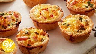 Mini Ham and Cheese Quiche Recipe  Wilton [upl. by Yhtrod844]