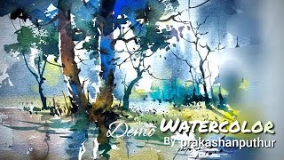 Water color demo painting by Prakashan Puthur [upl. by Asoral]