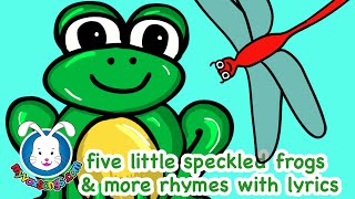 Five Little Speckled Frogs  Nursery Rhymes with Lyrics [upl. by Eldon]