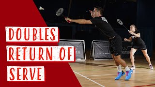 How To Return The Serve In Badminton  2 effective doubles returns [upl. by Nosreme]