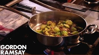 Gordon Ramsays Brussels Sprouts With Pancetta amp Chestnuts [upl. by Divadnhoj]