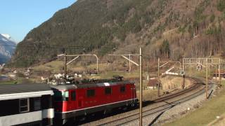 GotthardSBB Schweizerische Bundesbahn InterRegio zwischen Amsteg Erstfeld ZügeEisenbahn [upl. by Aseeral]