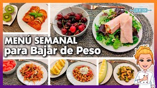 💚 Menú Semanal para BAJAR de PESO 1 🤩 SALUDABLE y ECONÓMICO 👍 Menú para Adelgazar Ideal Dieta 💖 [upl. by Orat274]