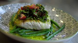 CRISPY SKINNED BARRAMUNDI WITH SUMMERY SAUCE VIERGE for 1 [upl. by Lothaire]