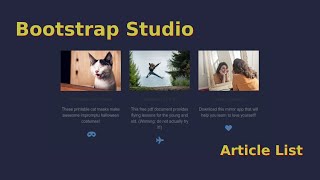 Bootstrap Studio  Article List [upl. by Enahc]