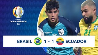 HIGHLIGHTS BRASIL 1  1 ECUADOR  COPA AMÉRICA 2021  270621 [upl. by Anis196]