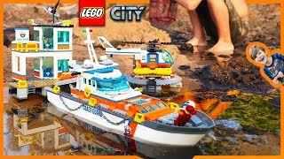 Lego City Coast Guard Headquarters Epic Sea Rescue Mission  Time Lapse Build [upl. by Aggie]