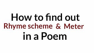 Rhyme scheme amp Meter  Metre in English Literature [upl. by Anilatac]