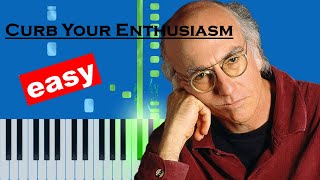 Curb Your Enthusiasm Theme Tune EASY Piano Tutorial [upl. by Harihs752]