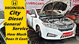 Honda City iDtec Diesel General Service  How Much Does It Cost [upl. by Eniarral]