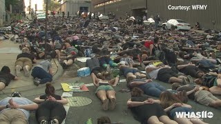 RAW Protesters in North Carolina lie face down in the street [upl. by Pentheam]