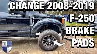 F250 67L SUPER DUTY FRONT BRAKE PAD REPLACEMENT IN 2 MINUTES [upl. by Willyt751]