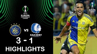 Highlights Maccabi Tel Aviv 31 KAA Gent  UEFA Europa Conference League 202324  Match Highlights [upl. by Joete]