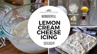 LEMON CREAM CHEESE ICING  Quick amp Easy  1Minute Video [upl. by Lewej]