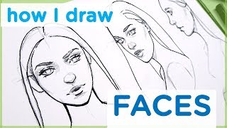 How to Draw a Female Face  Art Tutorial【My Sketching Technique】 [upl. by Emolas]