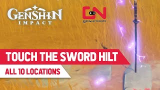 Touch The Sword Hilt Locations  Genshin Impact  Rest In Peace Achievement [upl. by Newbold221]