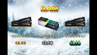 3000MHZ CL15 vs 3600MHz CL16 vs 3200MHz CL16 RAM [upl. by Cacilie]