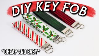 DIY FABRIC KEY FOB TUTORIAL Stocking Stuffer Idea  Cheap and Easy [upl. by Atauqal]