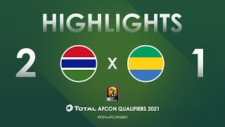 HIGHLIGHTS  Total AFCON Qualifiers 2021  Round 4  Group D Gambia 21 Gabon [upl. by Nirb]