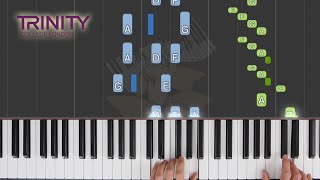 Study in D minor  TRINITY Piano Grade 3 20212023  Synthesia Piano tutorial [upl. by Kantor]