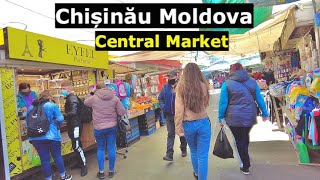 Chisinau Moldova Central Market 4K Walking tour [upl. by Siahc643]