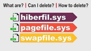 What are hiberfilsys pagefilesys swapfilesys large files how to delete Windows [upl. by Bara731]