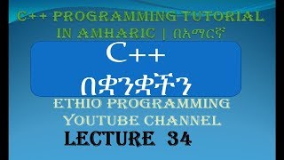 Lecture 34 C Programming Function in Amharic  በአማርኛ part 4 [upl. by Neelie142]