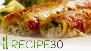 Try me SPINACH AND RICOTTA CANNELLONI  By wwwrecipe30com [upl. by Yendys]