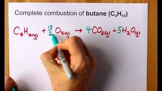 Complete Combustion of Butane C4H10 Balanced Equation [upl. by Schell646]