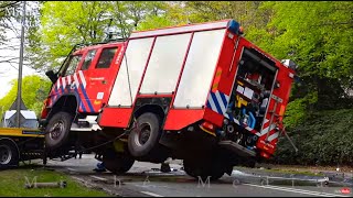 BERGING  Brandweervoertuig op zijn kant tijdens spoedrit Volvo FM 4x4🚒 [upl. by Deragon258]